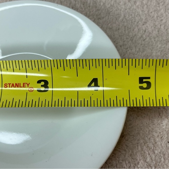 NEW Vintage Copco Fine Porcelain Espresso Mug/Saucer Set of 4-White/Blue/Red-82 - Picture 8 of 10